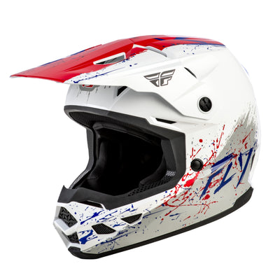 Fly Racing Kinetic Drip BMX Race Helmet-Red/White/Blue