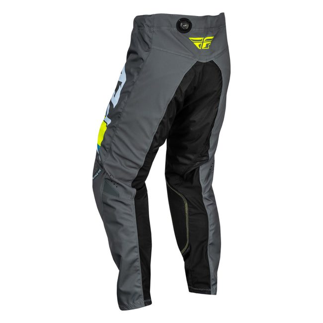 Fly Racing Kinetic Prix Bicycle BMX Race Pants-Ice Grey/Charcoal/Hi-Viz - 3