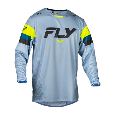 Fly Racing Kinetic Prix BMX Race Jersey-Ice Grey/Charcoal/Hi-Viz