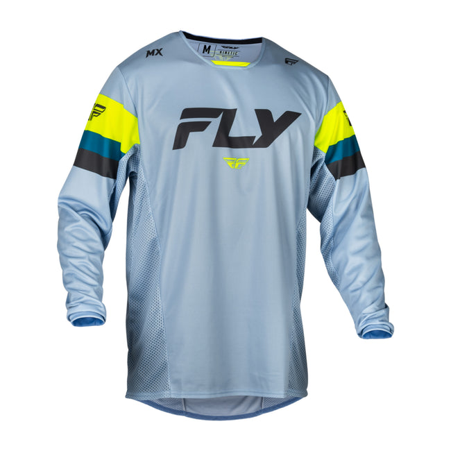 Fly Racing Kinetic Prix BMX Race Jersey-Ice Grey/Charcoal/Hi-Viz - 1