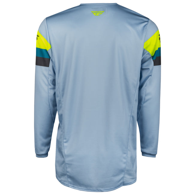 Fly Racing Kinetic Prix BMX Race Jersey-Ice Grey/Charcoal/Hi-Viz - 2