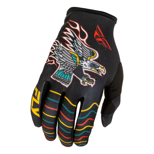Fly Racing Lite BMX Race Gloves-Americana Black/Red/Gold - 1