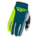 Fly Racing Lite BMX Race Gloves-Grey/Lime/Teal - 1