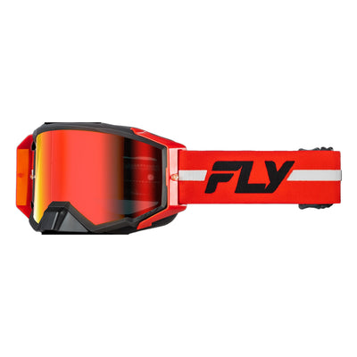 Fly Racing Zone Pro Goggles-Red/Black/Grey W/Red Mirror/Smoke Lens