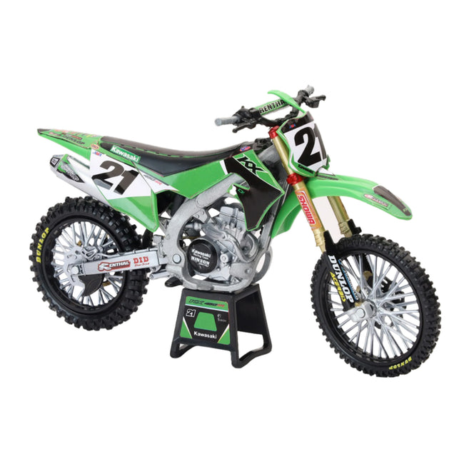 New Ray 1:12 Kawasaki Factory Team KX450F Die-Cast Motorcycle-Jason Anderson #21 - 1