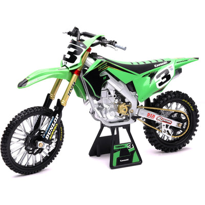 New Ray 1:6 Factory Kawasaki Die-Cast Motorcycle-Eli Tomac #3-Bonus Sticker