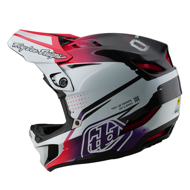 Troy Lee Designs D4 Carbon MIPS BMX Race Helmet-Drip White - 3
