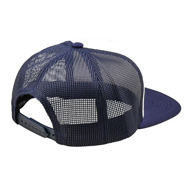 Troy Lee Designs Stamp Trucker Snapback Hat-OSFM-Vintage White/Navy - 2