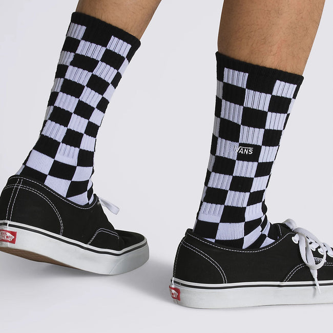 Vans Men&#39;s Checkerboard Crew Socks-Black/White Check - 2