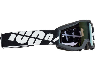100% Accuri Youth Goggles-Black w/Silver Mirror