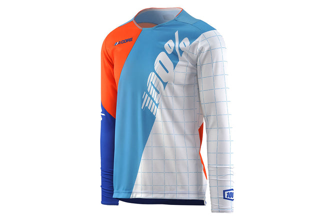 100% R-Core DH BMX Race Jersey-White - 1