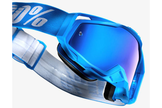 100% Racecraft Goggles-Monoblock-Mirror Blue Lens - 2