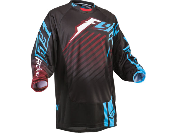 Fly Racing 2013 Kinetic RS BMX Race Jersey-Black/Maroon - 1