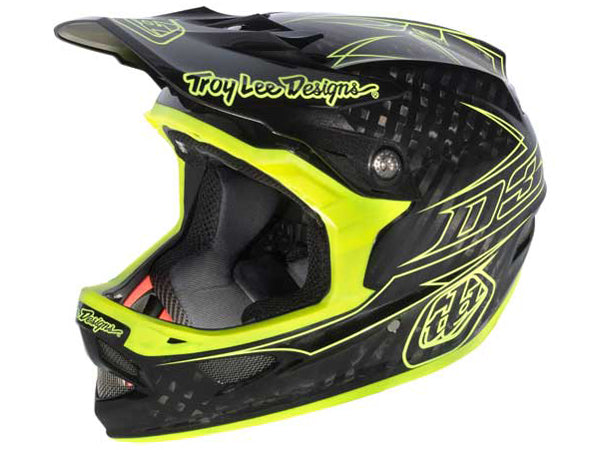 Troy Lee 2013 D3 Carbon Helmet-Pinstripe Yellow - 3