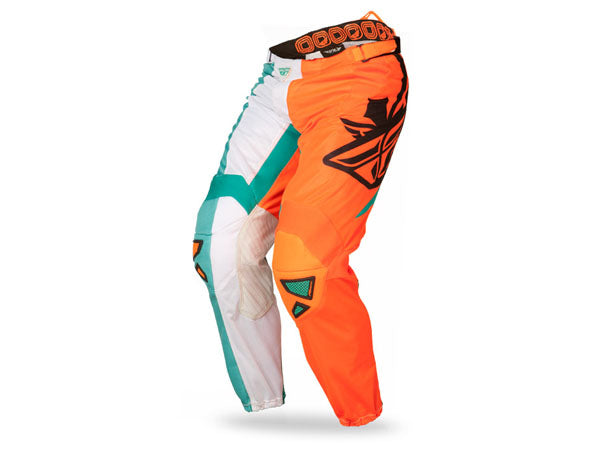 Fly Racing 2014 Kinetic Mesh Race Pants-Teal/Hi-Vis Orange - 2