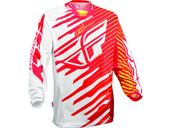 Fly Racing 2014 Kinetic Shock Mesh BMX Race Jersey-Red/Yellow - 1