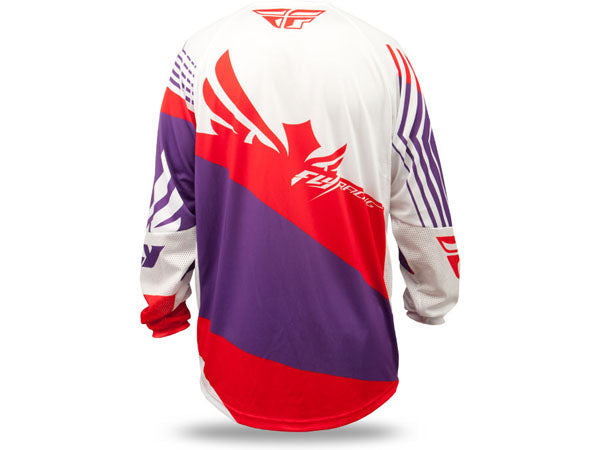 Fly Racing 2014 Kinetic Blocks BMX Race Jersey-Purple/Red/White - 2