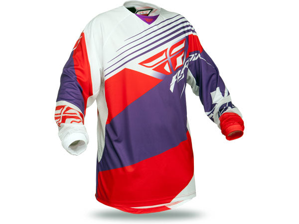 Fly Racing 2014 Kinetic Blocks BMX Race Jersey-Purple/Red/White - 1
