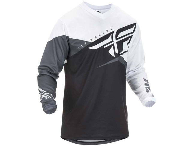 Fly Racing 2019 F-16 BMX Race Jersey-Black/White/Grey - 1