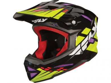 Fly Racing Default Helmet-Black/Lime/Purple - 1