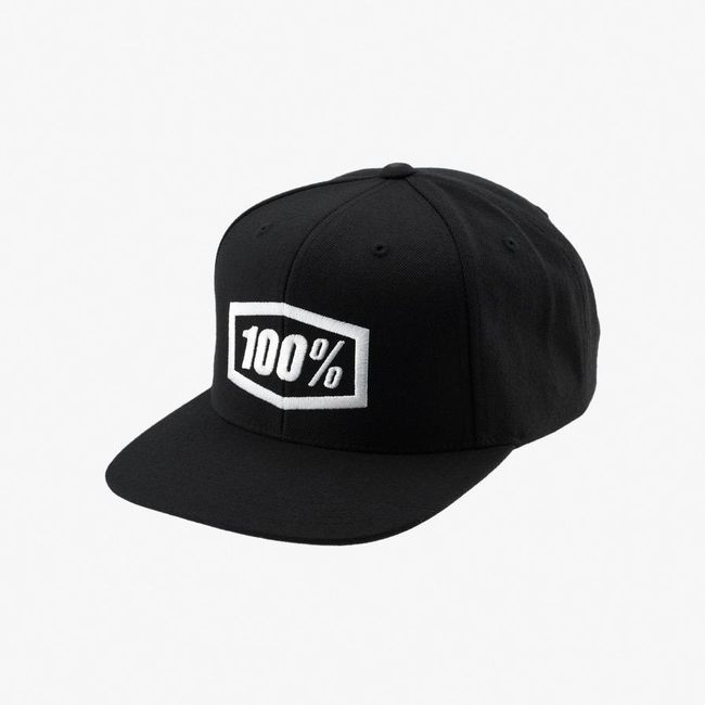 100% Essential Snapback Hat-Black - 1