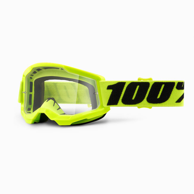 100% Strata2 Youth Goggles-Yellow-Clear Lens - 1