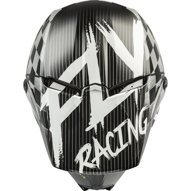 Fly Racing Kinetic Sketch BMX Race Helmet-Black/White/Hi-Vis - 4