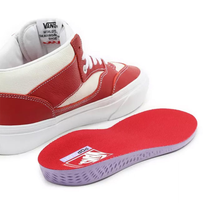 Vans Skate Sport Leather Skate Half Cab &#39;92 BMX Shoes-Chili Pepper/White - 8