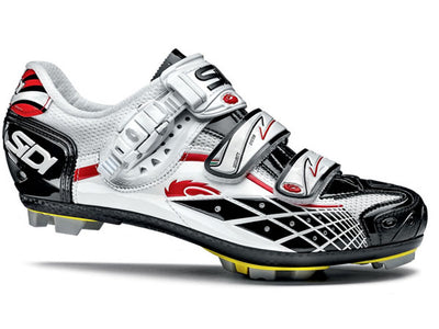 Sidi Spider SRS Clipless Shoes-White/Black/Red