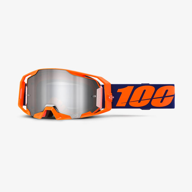 100% ARmatic Goggles-Neon Orange-Mirror Silver Flash Lens - 1
