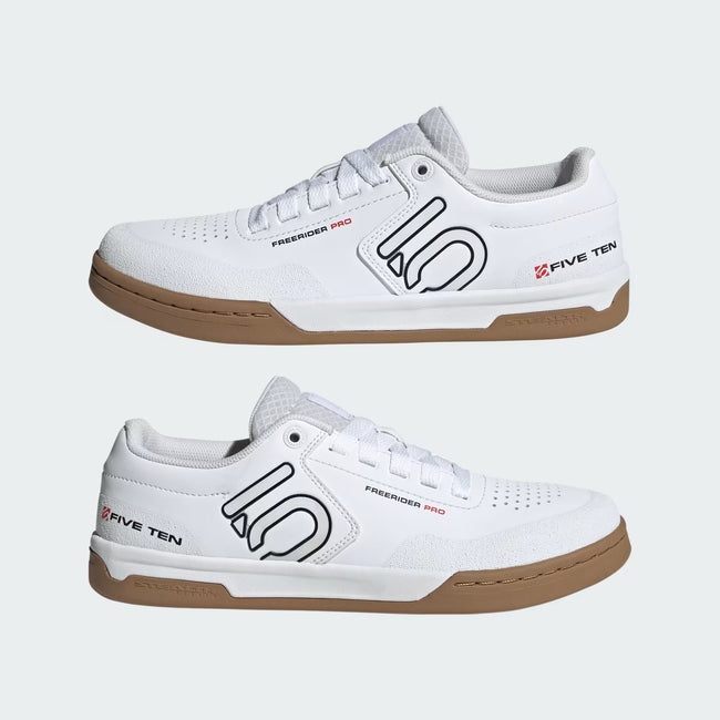 adidas Five Ten Freerider Pro Flat Pedal Shoes-FTW White/Core Black/Red - 5