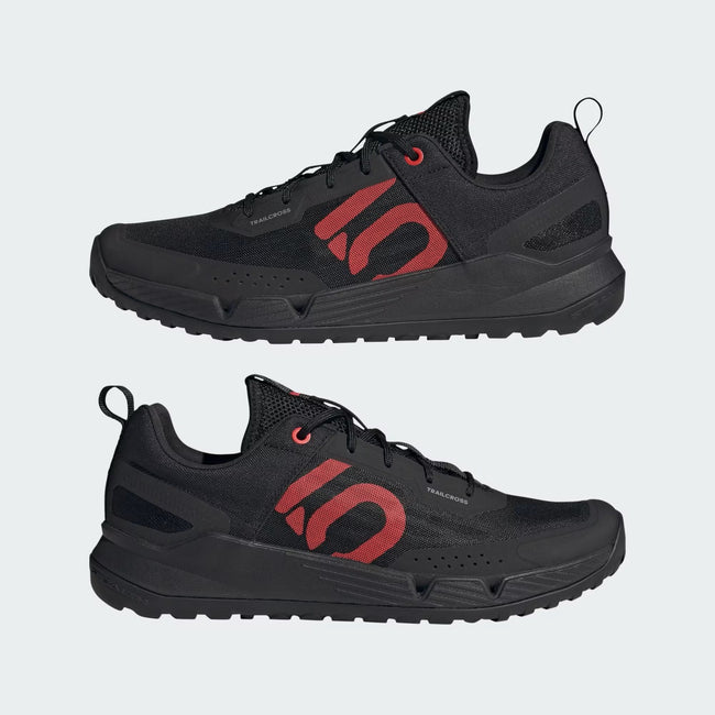 adidas Five Ten Trailcross LT Flat Shoes-Core Black/Pure Ruby/Grey Three - 5