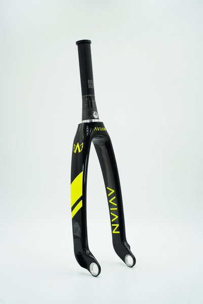 Avian Versus Tapered Carbon BMX Fork-20"x1 1/8-1.5"-Neon Yellow Evo