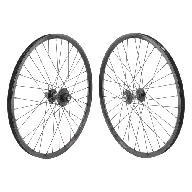 Black Ops MX3200 Hubs w/Alienation Mite Rims Mini BMX Race Wheelset-Black-20x1 1/8&quot; - 1