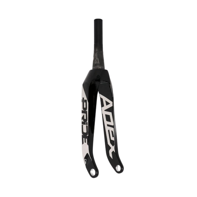 Pride Racing Apex Tapered Carbon BMX Fork-20&quot;x1 1/8-1.5&quot;-20mm-UD Gloss/Chrome - 1