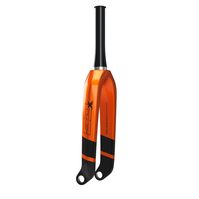 SD Expert Carbon BMX Fork V2-20&quot;x1 1/8&quot;-10mm-Black/Orange - 2