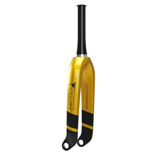 SD Pro Tapered Carbon BMX Fork V2-24&quot;x1 1/8-1.5&quot;-20mm-Black/Gold - 2