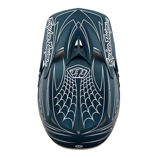 Troy Lee Designs D3 Fiberlite BMX Race Helmet-Spiderstripe Blue - 8