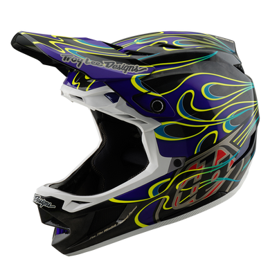 Troy Lee Designs D4 Carbon MIPS BMX Race Helmet-Torched Black/Purple