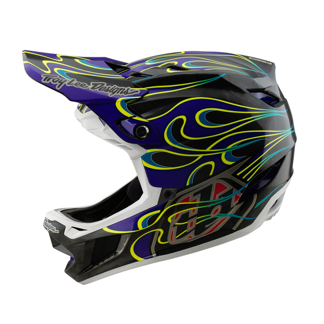 Troy Lee Designs D4 Carbon MIPS BMX Race Helmet-Torched Black/Purple - 2