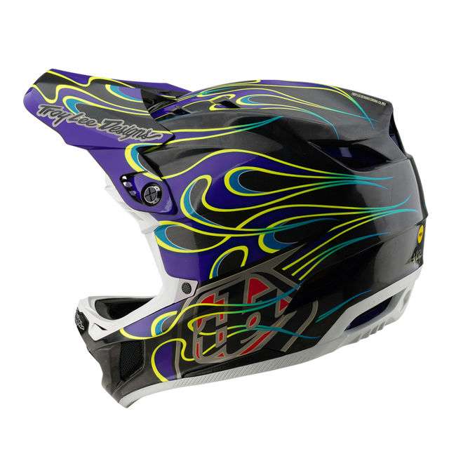 Troy Lee Designs D4 Carbon MIPS BMX Race Helmet-Torched Black/Purple - 3
