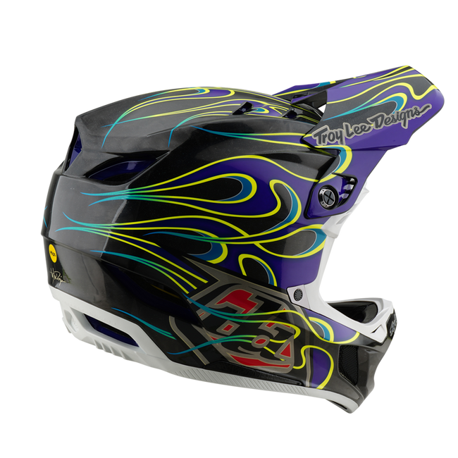 Troy Lee Designs D4 Carbon MIPS BMX Race Helmet-Torched Black/Purple - 5
