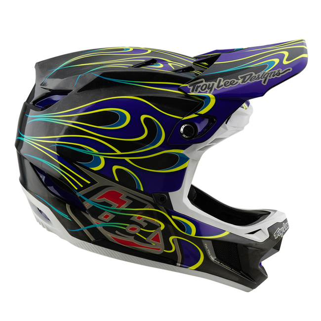 Troy Lee Designs D4 Carbon MIPS BMX Race Helmet-Torched Black/Purple - 6