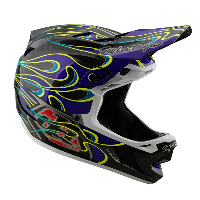 Troy Lee Designs D4 Carbon MIPS BMX Race Helmet-Torched Black/Purple - 7