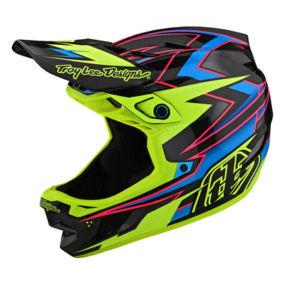 Troy Lee Designs D4 Carbon MIPS BMX Race Helmet-Volt Black/Yellow