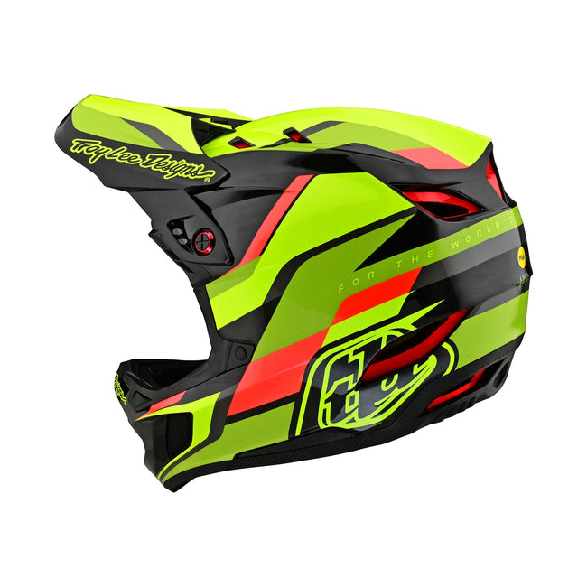 Troy Lee Designs D4 Carbon MIPS BMX Race Helmet-Omega Black/Yellow - 3