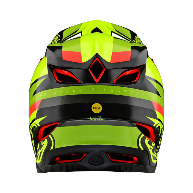 Troy Lee Designs D4 Carbon MIPS BMX Race Helmet-Omega Black/Yellow - 4