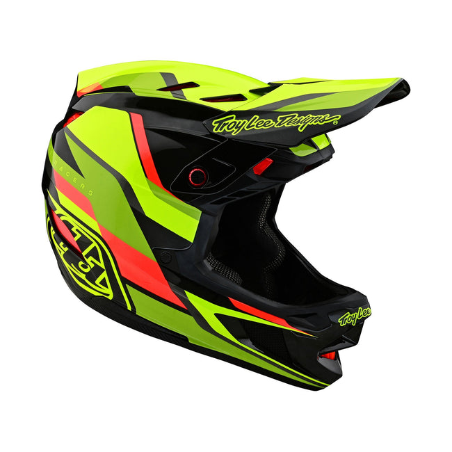 Troy Lee Designs D4 Carbon MIPS BMX Race Helmet-Omega Black/Yellow - 7