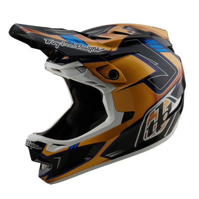 Troy Lee Designs D4 Composite BMX Race Helmet-Royalty Black/Gold