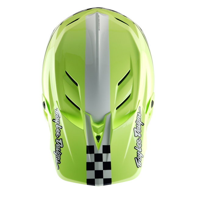 Troy Lee Designs D4 Polyacrylite MIPS BMX Race Helmet-Fifty-50 Navy/Glo Yellow - 8